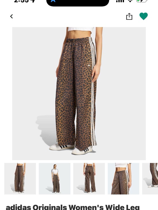 adidas Originals Pants - adidas Originals Women's Wide Leg Leopard Print Track Pants in Brown and Black